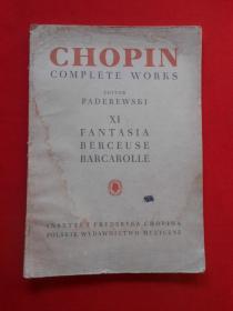 CHOPIN COMPLETE WORKS （ ⅩⅠ）  FANTASIA BERCEUSE BARCAROLLE
