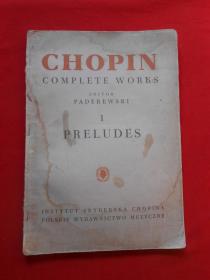 CHOPIN COMPLETE WORKS （ Ⅰ） PRELUDES