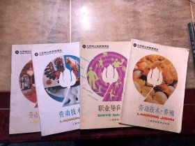 90年代上海老课本 九年制义务教育课本 劳动技术·工艺、照明电路、养殖、职业导向（4本合售）