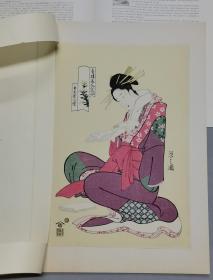 浮世绘木刻版画  细田荣之（鸟文斋荣之） 青楼美人六花仙 角玉屋小紫 画心27×39.8厘米  古法纯手摺版画 套色版画