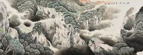 【精品推荐】【当代实力山水画家】【中国美术家画院研究员】 王老师专攻山水，尤擅水墨、青绿，金碧山水，其运笔纤秀，浑厚中可见孤峭，结体缜密而意境深远，原创山水画《江山万里》SS1874 小六尺