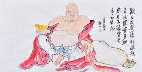 【来自作者本人，保证手绘真迹】中国书画界联合会理事，曹老师作品意境高古，笔墨气息纯正，写意人物画《《佛》RW1129