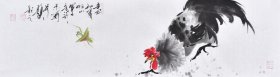 【100%纯手绘国画】艺术潜力股，青年实力画家杨老师原创水墨花鸟画《大吉大利》HN15922