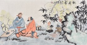 艺术潜力股，吉林省青年美术家协会人物画名家刘老师纯手绘作品《论道图》RW1104