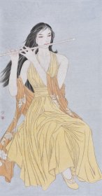 【纯手绘】河南美协工笔画名家李老师工细人物画作品《晨曲》RW1265