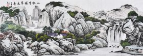 【九年老店，六千好评，画家直供，臻藏级原创山水画】山东国画名家王老师纯手绘作品《山水有青草木香》SS5674，作品苍茫高古，浑厚华滋，富有意蕴，欢迎收藏！