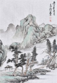 【九年老店，六千好评，作品画家直供】山东国画名家、威海卫书画艺术研究院副院长廉老师纯手绘水墨山水画作品《溪山静幽图》SS5637，作者原创作品，朴茂华滋，大气厚重，欢迎收藏！