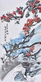 【原创精品~保证真迹~有合影】当代青年实力画家龚老师水墨写意花鸟画作品《春暖花开》HN14621