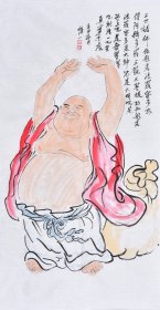 【来自作者本人，保证手绘真迹】中国书画界联合会理事，曹老师作品意境高古，笔墨气息纯正，写意人物画《《佛》RW1125