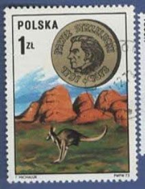 POLSKA波兰发行的pawe strzelecki 1797-1873袋鼠盖销邮票熊