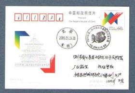 2005年9月19日JP131  2005年第二届中国北京国际美术双年展原地北京东四实寄片