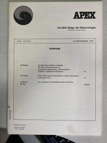 APEX Societe Belge de Malacologie 比利时软体动物(贝类) 学会会刊 英文版 Vol 12 (2-3) 1997