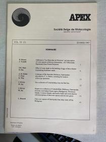 APEX Societe Belge de Malacologie 比利时软体动物(贝类) 学会会刊 英文版 Vol 12 (1) 1997