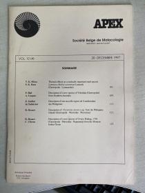 APEX Societe Belge de Malacologie 比利时软体动物(贝类) 学会会刊 英文版 Vol 12 (4) 1997