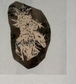 老熏样，收集于烟台蓬莱，剪纸门类, “骑马人物”