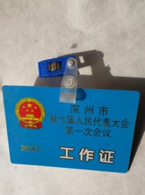 【纸品】深州市第六界人民代表大会第二次会议 工作证