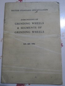 英文原版书 砂轮的尺寸和分段 英国标准规范B.S.620:1954