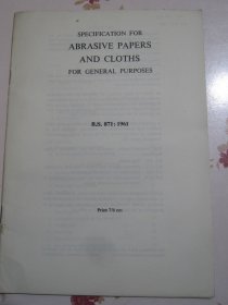 英文原版书 砂纸和布料 英国标准规范B.S.871:1961