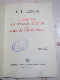 英文原版书 列宁《向意大利法国与德国共产党员致敬》