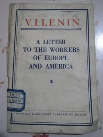 英文原版书 列宁《致欧美工人的信》