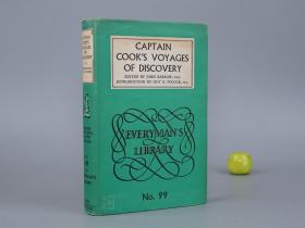 【书顶刷红】《库克船长的探险之旅》（精装 护封 英文原版）1954年版※ [《Captain Cook's Voyages of Discovery》Everyman's Library（人人文库） CoCo 航海日记 探索发现之旅 西文古书 外国文学名著 澳大利亚历史文化]