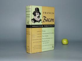 【书顶刷蓝】《培根选集》（精装 护封 英文原版）1955年版※ [《Francis Bacon Selected Writings》  First Modern Library Edition（现代文库 首版）西文古书 外国文学名著 哲学思想 随笔散文集]