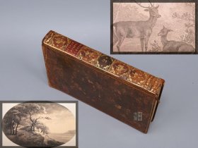 《森林风景及其他林地景观论集》 （英文原版 精装）1791年 清代乾隆年间版◆ [彩色石版画16幅、彩色地图1张 皮面烫金雕花 《Remarks on forest scenery, and other woodland views Vol 2》（第二卷） 英国历史文化 风景名胜 英格兰 汉普郡 新森林国家公园 伦敦周边 植物动物学（野马 野猪 麋鹿） 方志旅游 西文插图古书收藏文献]
