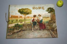 【意大利文原版】《罗马景观》（早期风景图册） 稀见 品好◆ [《Rome： Souvenir album con 60 vedute》Roma 精美封面 老画册图录 照片资料 西方欧洲 名胜古迹 旅游导游 考古游记 地方志 文化文明：文艺复兴 巴洛克 哥特风格 古罗马帝国 宫殿遗址 建筑雕塑 城市广场 斗兽场 剧场 塞尔苏斯图书馆 塞维鲁凯旋门 喷泉园林 博物馆 美术馆]