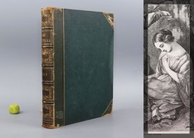 《艺术日志 新系列 第二卷》（英文原版 皮脊 烫金 精装 三面刷金）1856年 清代咸丰时期版※ [铜版画原作 精美插图 8开特大开本《The Art Journal New Series Vol 2》艺术杂志 经典美术期刊 外国文学名著 西方历史文化 美术艺术 绘画雕塑研究文献 西文古书收藏 RareBook]