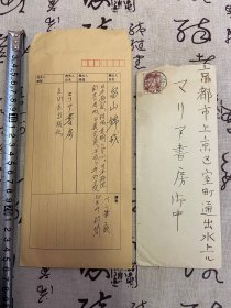 1988年日本画家【畠山锦成】手写书信一封