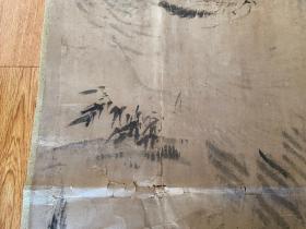 清早期日本手绘《猛虎图》一幅，落款：一逍？，钤印：藤原一逍？，绝对很老，品差慎拍！