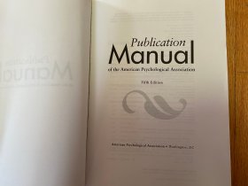 【英文原版】Publication Manual of the American Psychological Association 美国心理协会出版手册 第5版