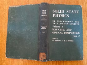 SOLD STATE PHYSICS IN ELECTRONICS AND TELECOMMUNICATIONS Volume 4 MAGNETIC AND OPTICAL PROPERTIES Part 2电子学与通信中的固态物理 第4卷 磁与光特性 下册