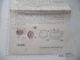 饲养地别虫方法供广大人民群众参考之用（8开，有语录，右上拐角少一块，中间折痕处有修补，折叠配送，详见图S）