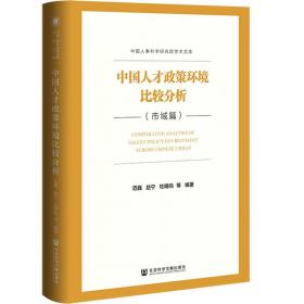 现货 官方正版 中国人才政策环境比较分析（市域篇） 范巍 赵宁 杜明鸣 等编著