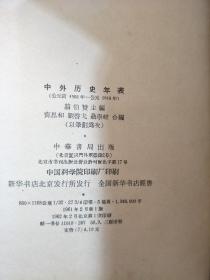 中外历史年表（公元前4500年—公元1918年）一版一印  1961年一版1962年一印