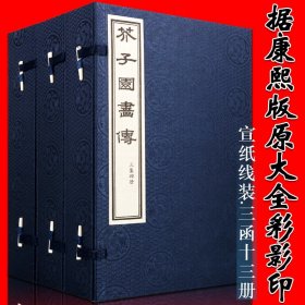 【原版闪电发货】芥子园画传画谱康熙原版影印宣纸线装彩图启蒙中国画山水花鸟画技法绘画大师临摹范本及画论画作书籍 现货 天津古籍出版社