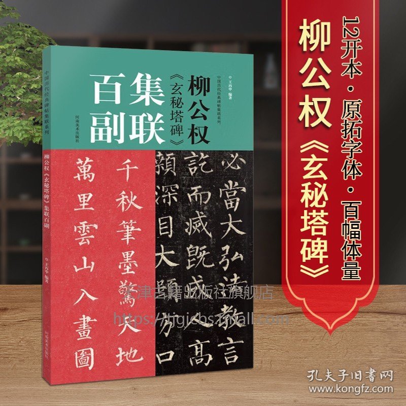 【原版闪电发货】柳公权 玄秘塔碑 集联百副 中国历代经典碑帖柳体唐楷书毛笔字帖四大名帖 学生初学成人入门临摹书法教程范本放大版描红 河南美术