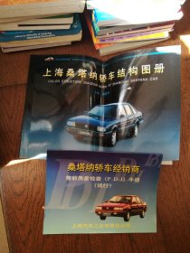 上海桑塔納轎車結(jié)構(gòu)圖冊、桑塔納轎車經(jīng)銷商售前質(zhì)量檢查（PDI）手冊（兩冊合售。圖冊8開，手冊大16開）