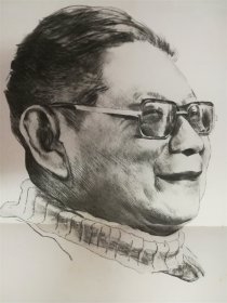 91年陈敦画 现代文学家教学图片秦牧 上海教育出版社 宣传画一张8品
