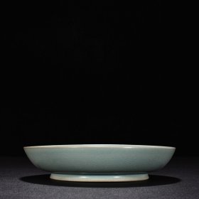 宋汝窑天青釉圆洗3.8x18厘米