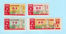1970年江苏徐州市购货券一套4枚全，印有最高指示，品相如图