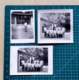 早期黑龙江省“齐齐哈尔铁路工程学校”教师合影黑白照片3张，品相尺寸如图
