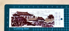 早期北京天坛斋宫旅游纪念塑料门票，单面印刷，背面空白，品相如图，长11.4厘米，宽4厘米