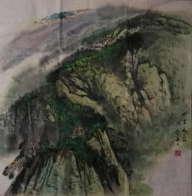 山西著名女画家杜晓云山水一幅（08保真）