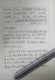 著名画家罗宁硕士学位研究生毕业论文审查意见书（李松教授）一份（022保真）