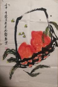 著名画家王仁写意花鸟一幅（保真）