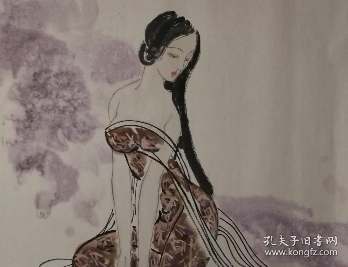 美神之梦—著名艺术家薛林兴旧藏薛林兴人物画稿托片一幅（04保真）