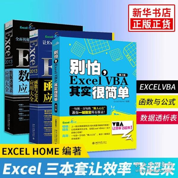 【原版闪电发货】3本 Excel Home编著VBA Excel VBA其实很简单+函数与公式+数据透视表 计算机表格制作教程应用基础 word办公软件书