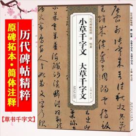 【原版】小草千字文 大草千字文 唐 怀素 历代碑帖精粹 草书书法毛笔字帖 附简体旁注 安徽美术出版社